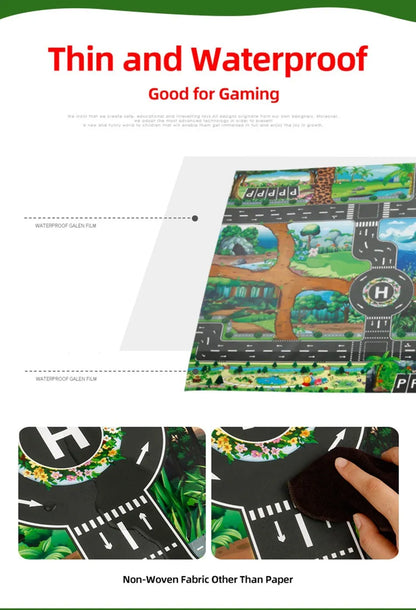100x130 Kids Playmat Farm Road Portable Map Baby Educational Rugs Toddler