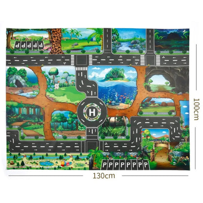 100x130 Kids Playmat Farm Road Portable Map Baby Educational Rugs Toddler