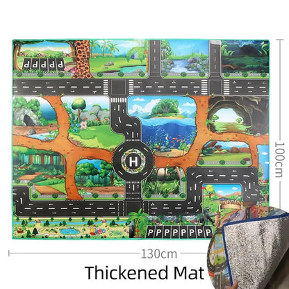 100x130 Kids Playmat Farm Road Portable Map Baby Educational Rugs Toddler