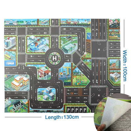100x130 Kids Playmat Farm Road Portable Map Baby Educational Rugs Toddler