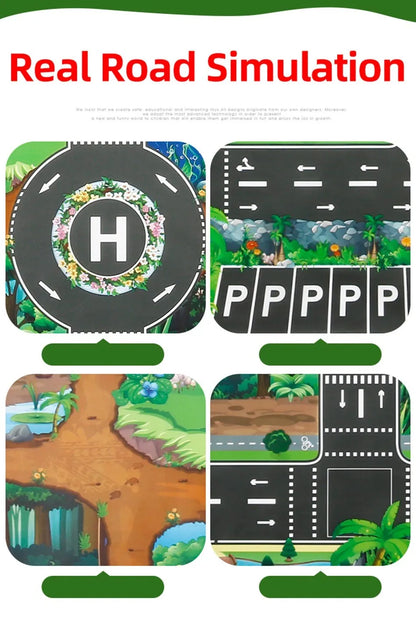100x130 Kids Playmat Farm Road Portable Map Baby Educational Rugs Toddler