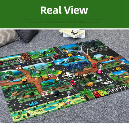 100x130 Kids Playmat Farm Road Portable Map Baby Educational Rugs Toddler