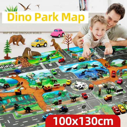 100x130 Kids Playmat Farm Road Portable Map Baby Educational Rugs Toddler