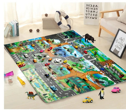 100x130 Kids Playmat Farm Road Portable Map Baby Educational Rugs Toddler