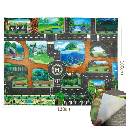100x130 Kids Playmat Farm Road Portable Map Baby Educational Rugs Toddler