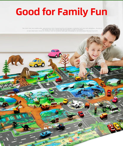100x130 Kids Playmat Farm Road Portable Map Baby Educational Rugs Toddler