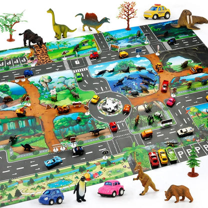 100x130 Kids Playmat Farm Road Portable Map Baby Educational Rugs Toddler