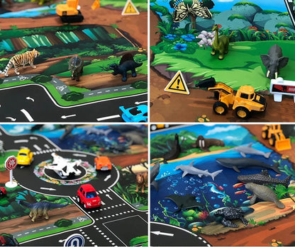 100x130 Kids Playmat Farm Road Portable Map Baby Educational Rugs Toddler