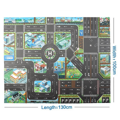 100x130 Kids Playmat Farm Road Portable Map Baby Educational Rugs Toddler