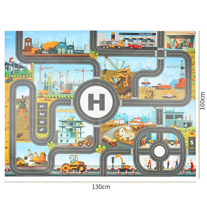 100x130 Kids Playmat Farm Road Portable Map Baby Educational Rugs Toddler